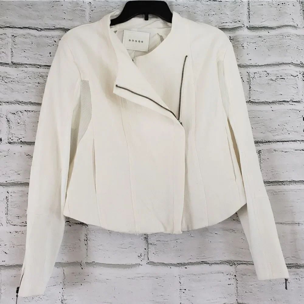 Blank NYC Mesh Detail Crepe Jacket in Windy City